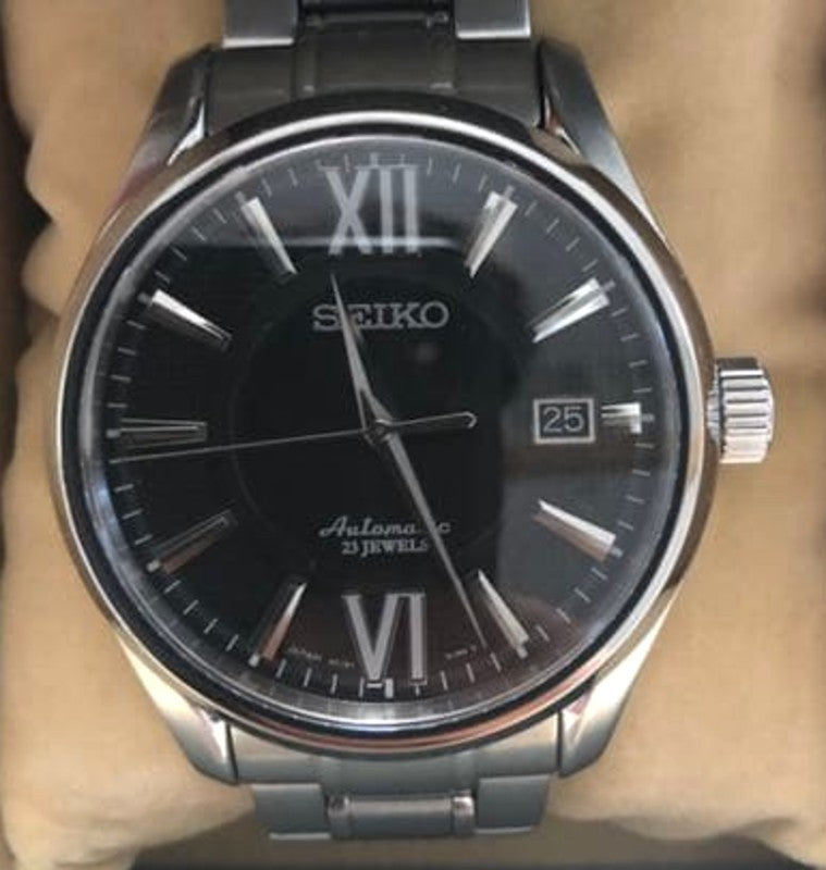 Seiko Presage SARX003 Automatic 23 Jewels Black Dial Date Watch Japan Used Box