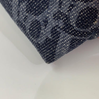 Christian Dior Pouch Trotter Navy Denim Orange Authentic CM1006 Used