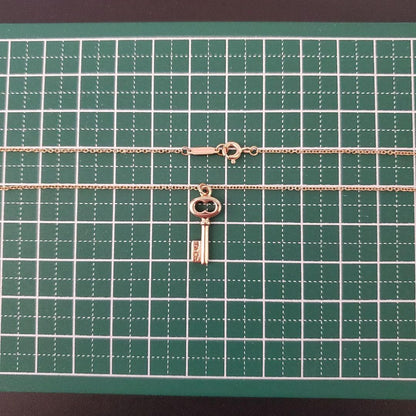 Tiffany & Co Modern Keys Oval Key Pendant Necklace 18K K18 Rose Pink Gold 750