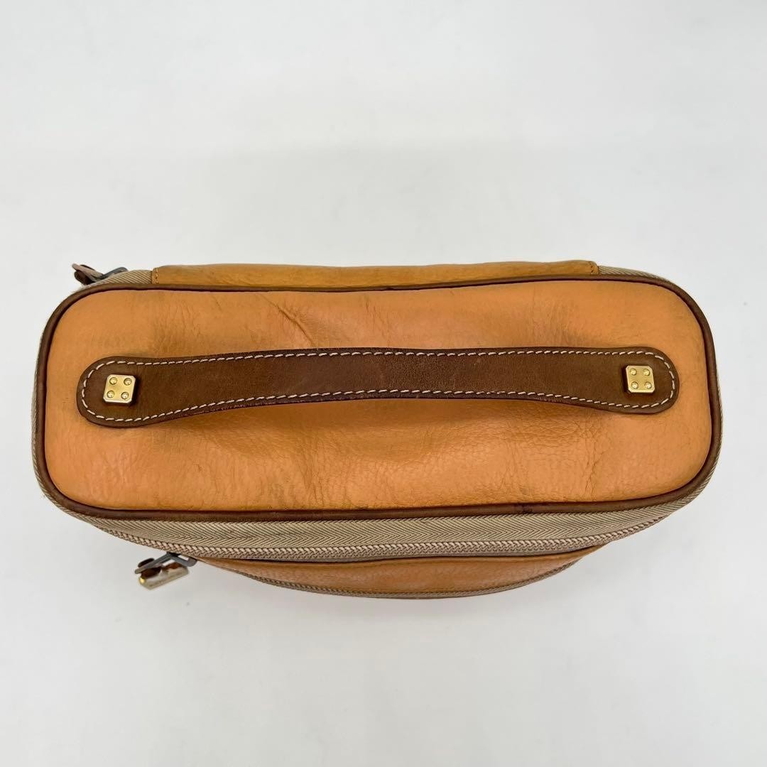 Loewe Anagram Vanity Pouch Handbag Brown Leather Cosmetic Case