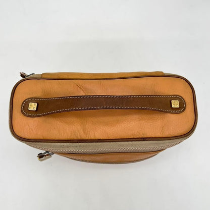 Loewe Anagram Vanity Pouch Handbag Brown Leather Cosmetic Case