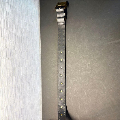 Versace Medusa Studded Black Leather Gold Hardware Belt Men L 80cm Vintage