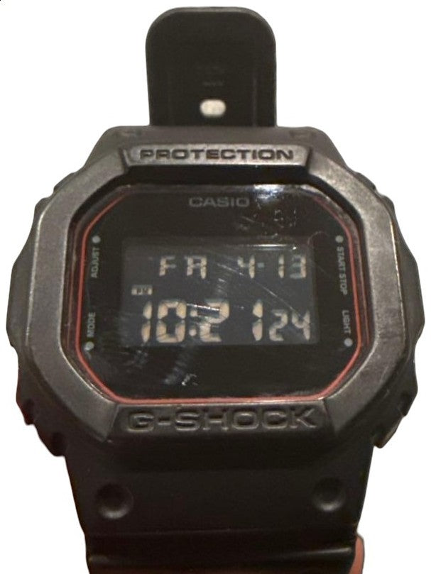 CASIO G-SHOCK DW-5600VT Digital Watch Black Resin Square Case Mens Used