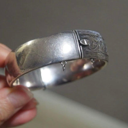 Antique GEORG JENSEN Sterling Silver 925 Bangle Bracelet Made in 1957