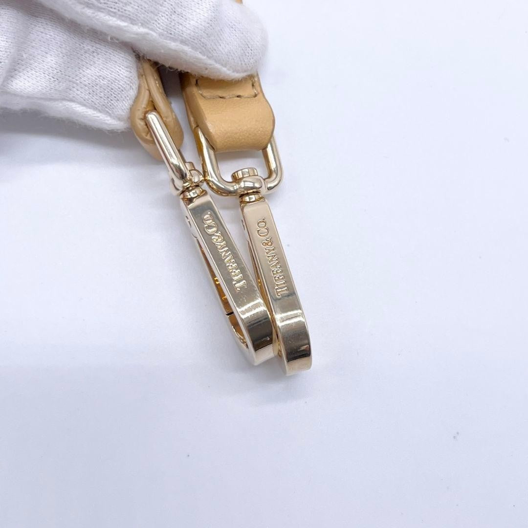 Excellent Tiffany & Co Shoulder Strap Beige Leather L 110cm 43.3in