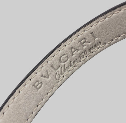 BVLGARI Monete Coin Leather Bracelet Brown Gold HW Ancient Coin Authentic Italy
