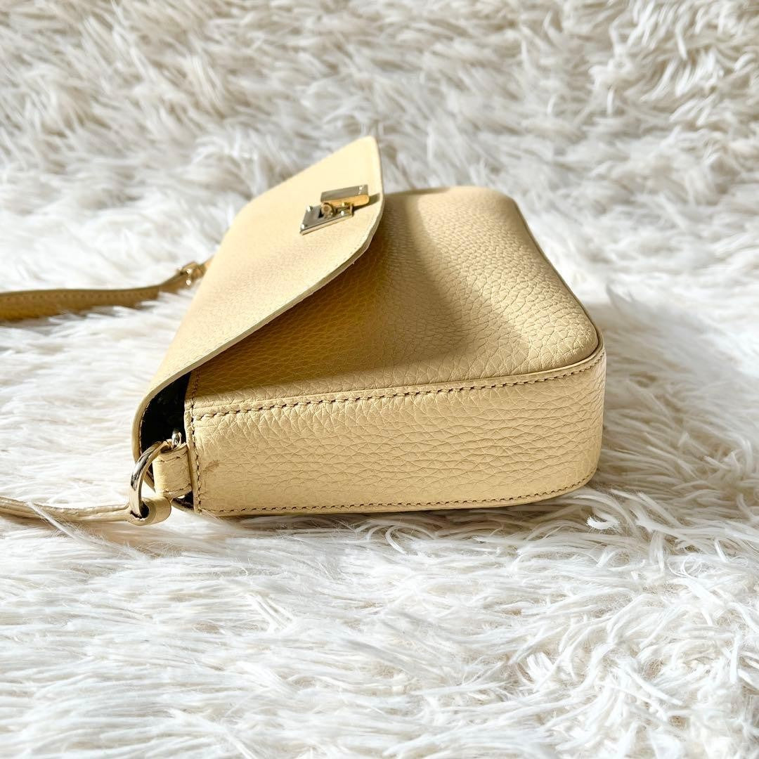 Tiffany & Co Gold Hardware Beige Leather Mini Handbag Top Handle Near Mint