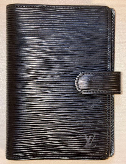 Louis Vuitton Epi Leather Agenda Cover Notebook Case Black PM Size Used