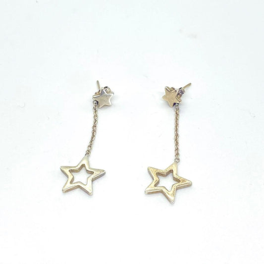 Tiffany & Co. Sterling Silver 925 Star Drop Swing Earrings Dangle Used