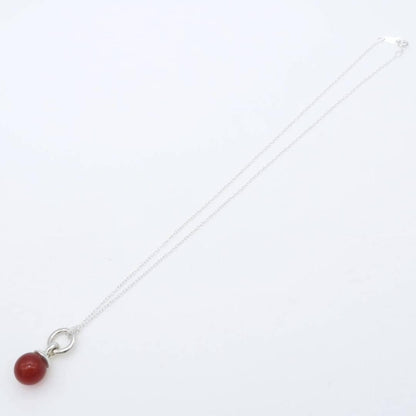 Excellent Tiffany & Co Sterling Silver 925 Red Carnelian Ball Charm Pendant Top