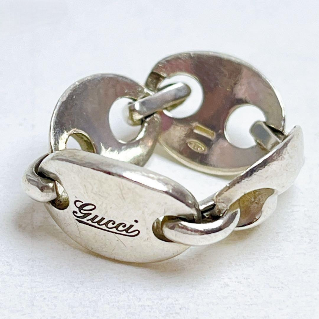 Gucci Sterling Silver 925 Marina Link Chain Ring Size 51 US 5.5
