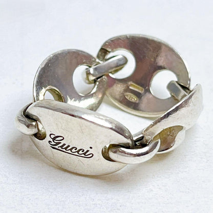 Gucci Sterling Silver 925 Marina Link Chain Ring Size 51 US 5.5