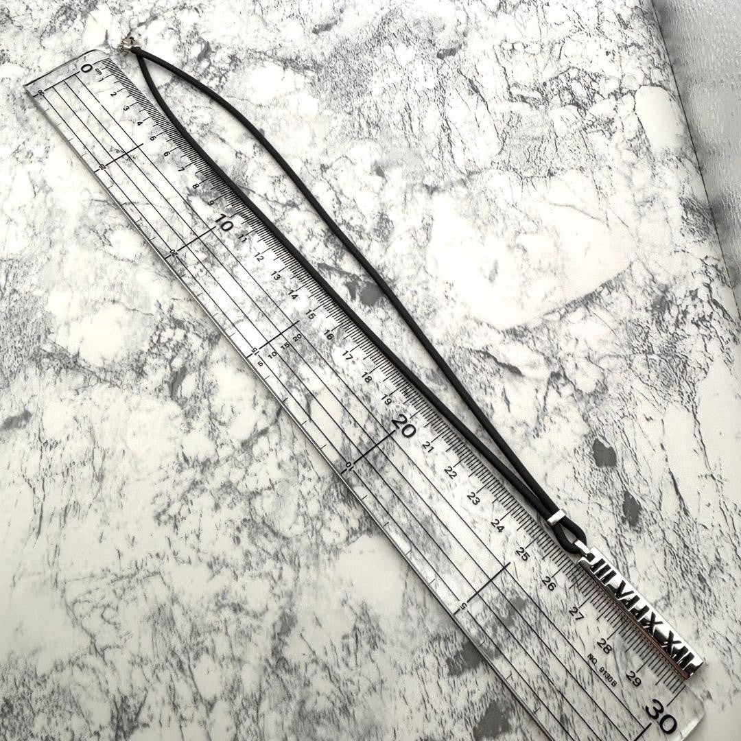 Tiffany & Co Atlas Sterling Silver 925 Roman Numeral Bar Pendant Necklace 50cm