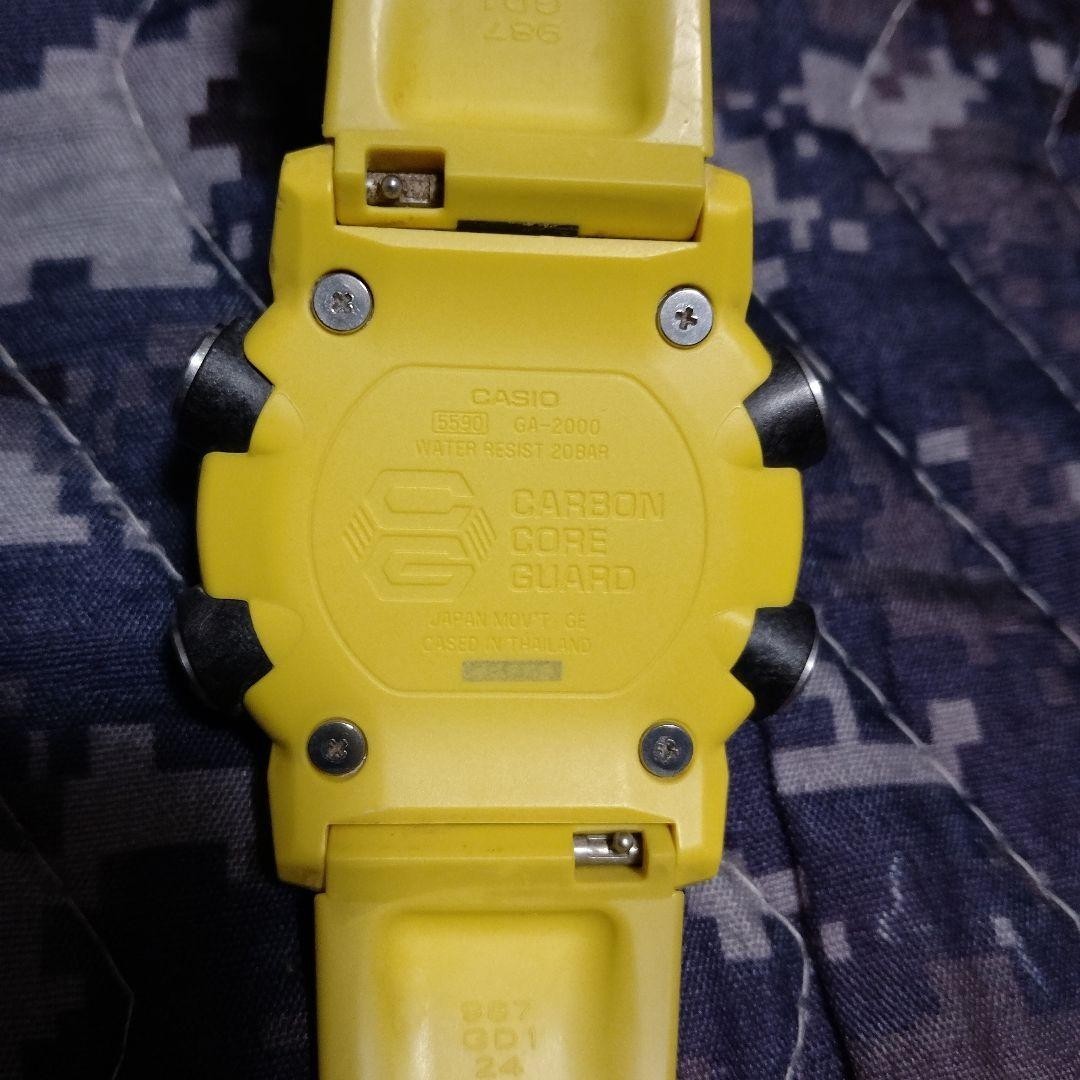 Casio G-Shock GA-2000 Carbon Core Guard Mens Watch Yellow Black Working