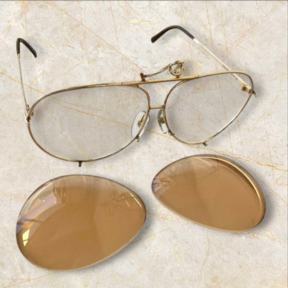 Porsche Design Carrera 5623 Vtg Teardrop Sunglasses Gold Frame Brown Lens Used
