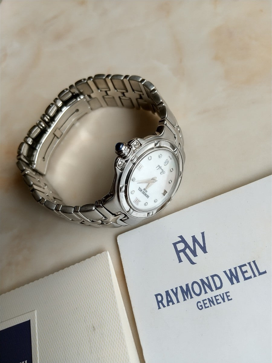 Raymond Weil 9995-PD White Mother Of Pearl Dial Quartz Watch Women Excellent