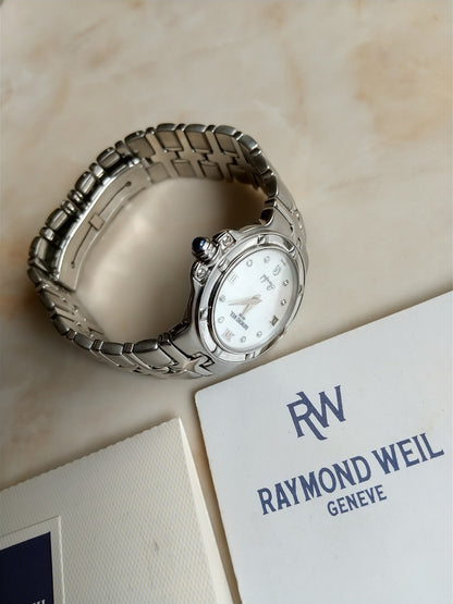 Raymond Weil 9995-PD White Mother Of Pearl Dial Quartz Watch Women Excellent
