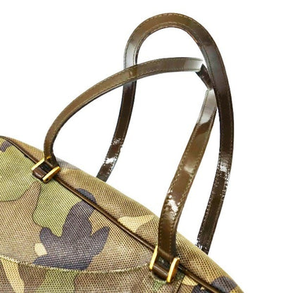 Christian Dior Patent Leather Camouflage Boston Bag 33x17x11cm 17x6.7x43" Used