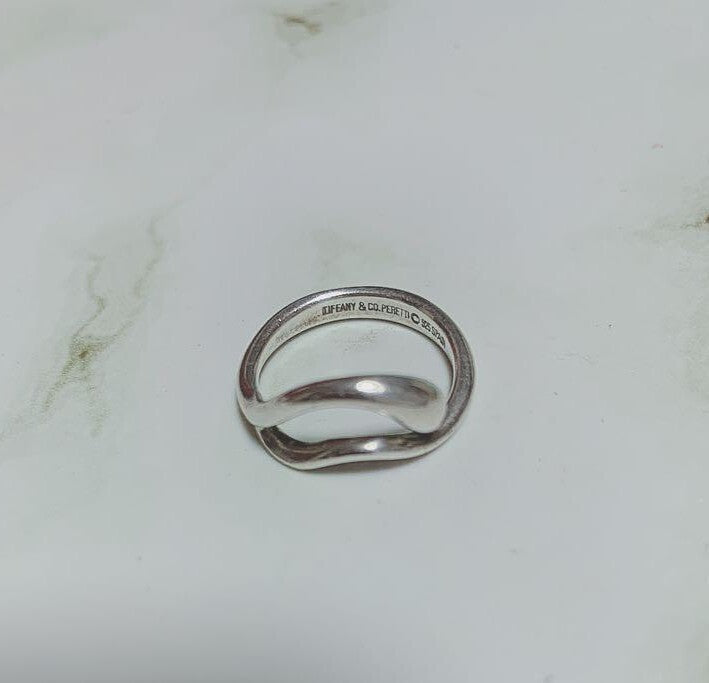 Tiffany & Co. Elsa Peretti Sterling Silver 925 Teardrop Ring Size  47 US 4
