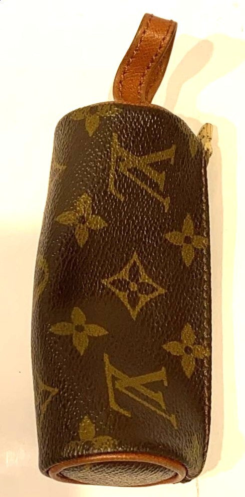 Louis Vuitton Etui Trois Balles Golf Ball Case Monogram Canvas Brown Authentic