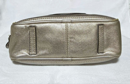 Auth LOEWE Madrid Anagram Tassel Leather Mini Boston Bag Champagne Gold Vintage