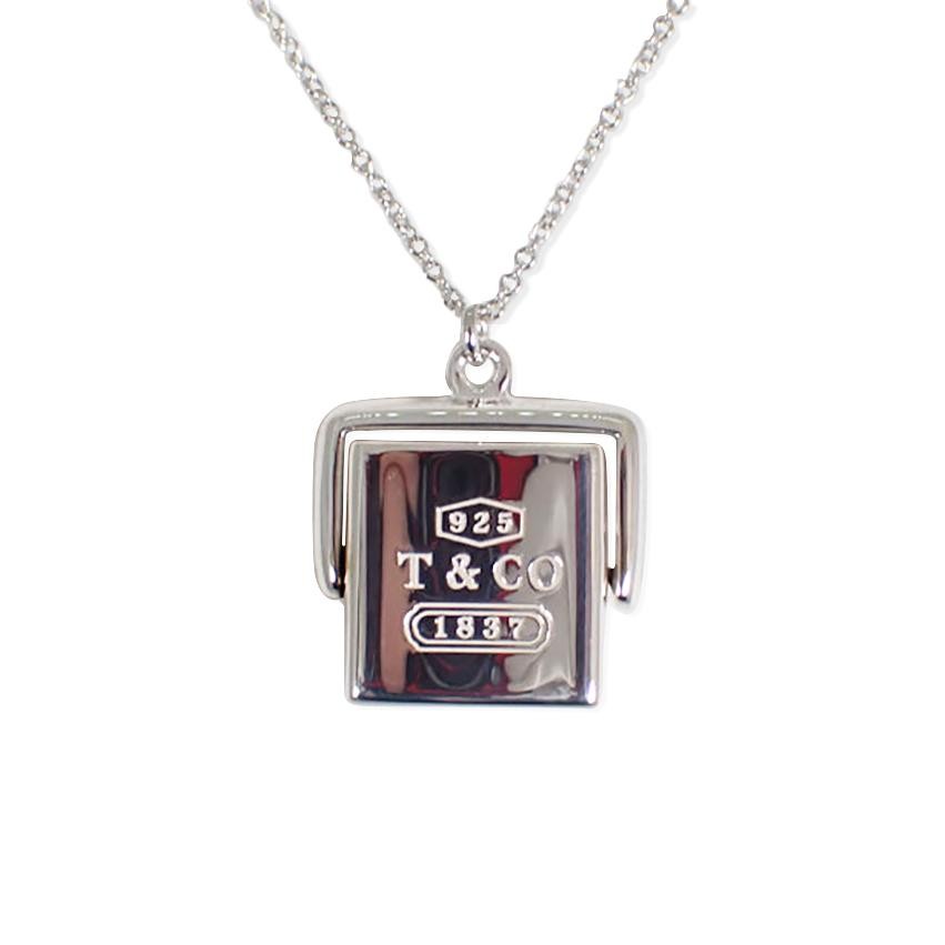 Tiffany & Co Sterling Silver 925 1837 Square Spinner Necklace L 40cm Excellent