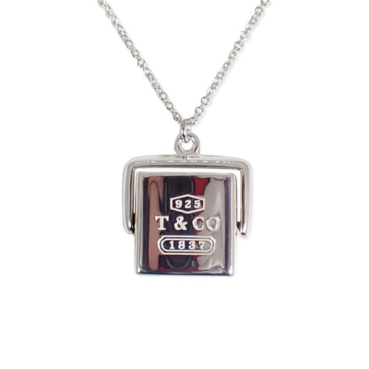 Tiffany & Co Sterling Silver 925 1837 Square Spinner Necklace L 40cm Excellent