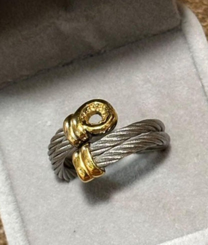 Rare Philippe Charriol Cable Design Ring Gold Silver Size 61 US 9.5 Used Japan