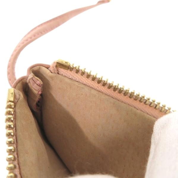 LOEWE Anagram Coin Purse Case Pink Leather Gold Hardware Wristlet Zip Pouch