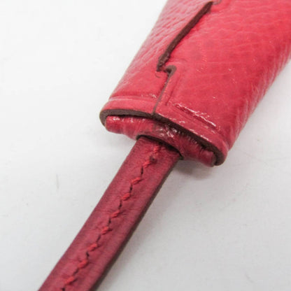 Hermes Auth Mini Clochette Bag Charm Key Holder Silver Red Epsom Metal 13.2 cm
