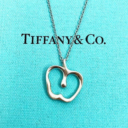 TIFFANY & CO. Apple Pendant Top Necklace Silver 925 Sterling Used　