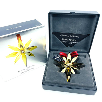 Georg Jensen Christmas Mobile 2012 Gold Tone Ornament Star Decor w/Box Denmark