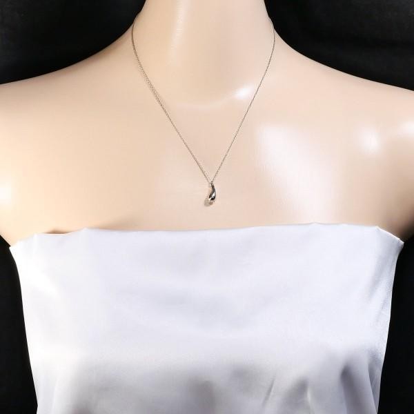 Tiffany & Co Sterling Silver 925 Tear Drop Pendant Necklace L41cm 16in Excellent