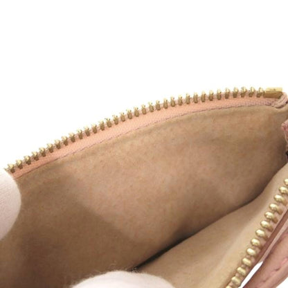LOEWE Anagram Coin Purse Case Pink Leather Gold Hardware Wristlet Zip Pouch