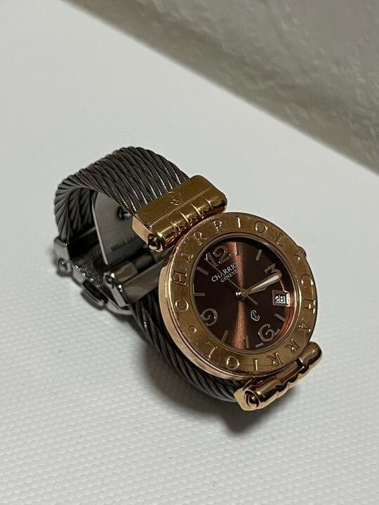 PHILIPPE CHARRIOL Alexander Bronze Dial Date Analog Watch Quartz Women Used