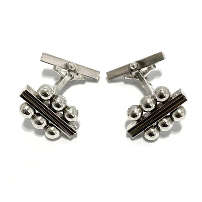 Georg Jensen Cufflinks Sterling Silver 925 Ball Design Denmark Vintage Mens
