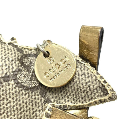 Gucci Auth Guccioli German Shepherd Dog GG Supreme Canvas Key Charm Beige Used