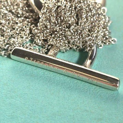 Tiffany & Co Silver 925 Open Heart 10 Row Chain Toggle Bracelet L 17cm 6.7 in
