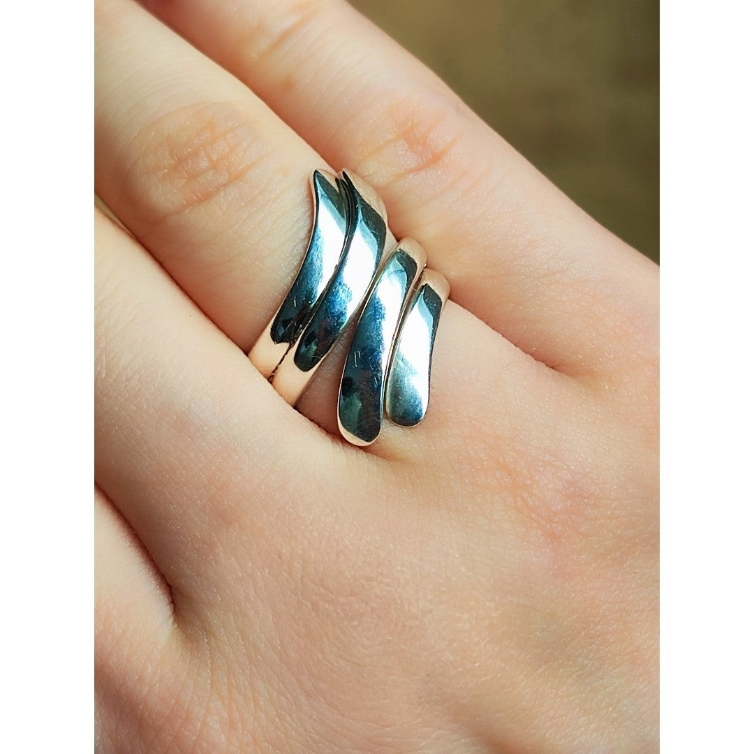 Georg Jensen # A10 Sterling Silver Ring Size 47 US 4 Andreas Mikkelsen Denmark