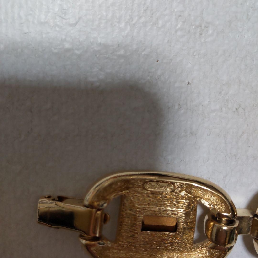 Christian Dior Vintage Crystal Bracelet Gold Plated Authentic From Japan
