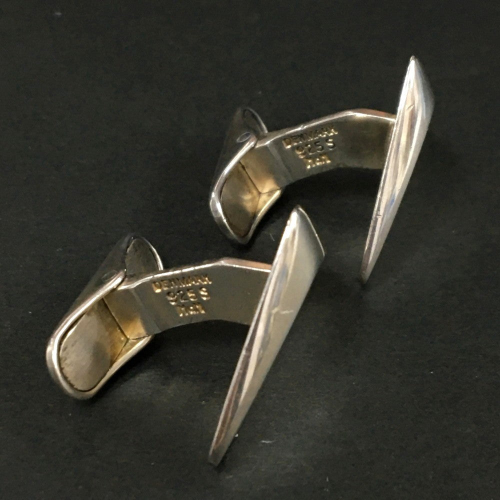 Hans Hansen Denmark Sterling Silver 925 Cufflinks Triangle Design Modernist Mens