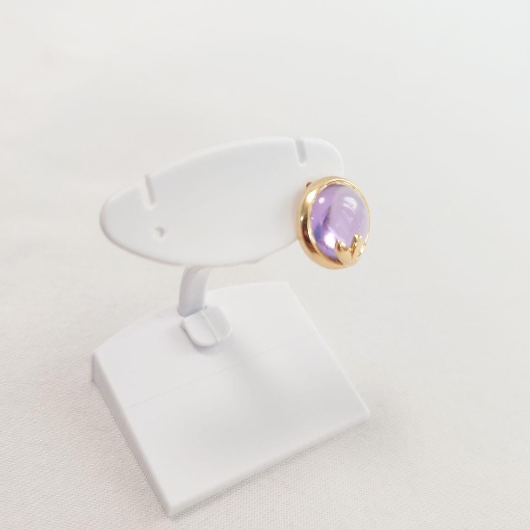 Tiffany & Co Olive Leaf Amethyst Single Earring Yellow Gold 750 18K 10.5x10.5mm