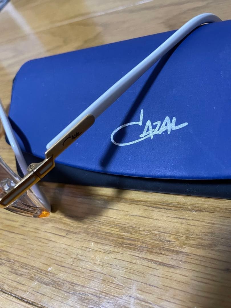 VINTAGE CAZAL Aviator Sunglasses 80s W GERMANY Clear Pink Rainbow Deadstock Case