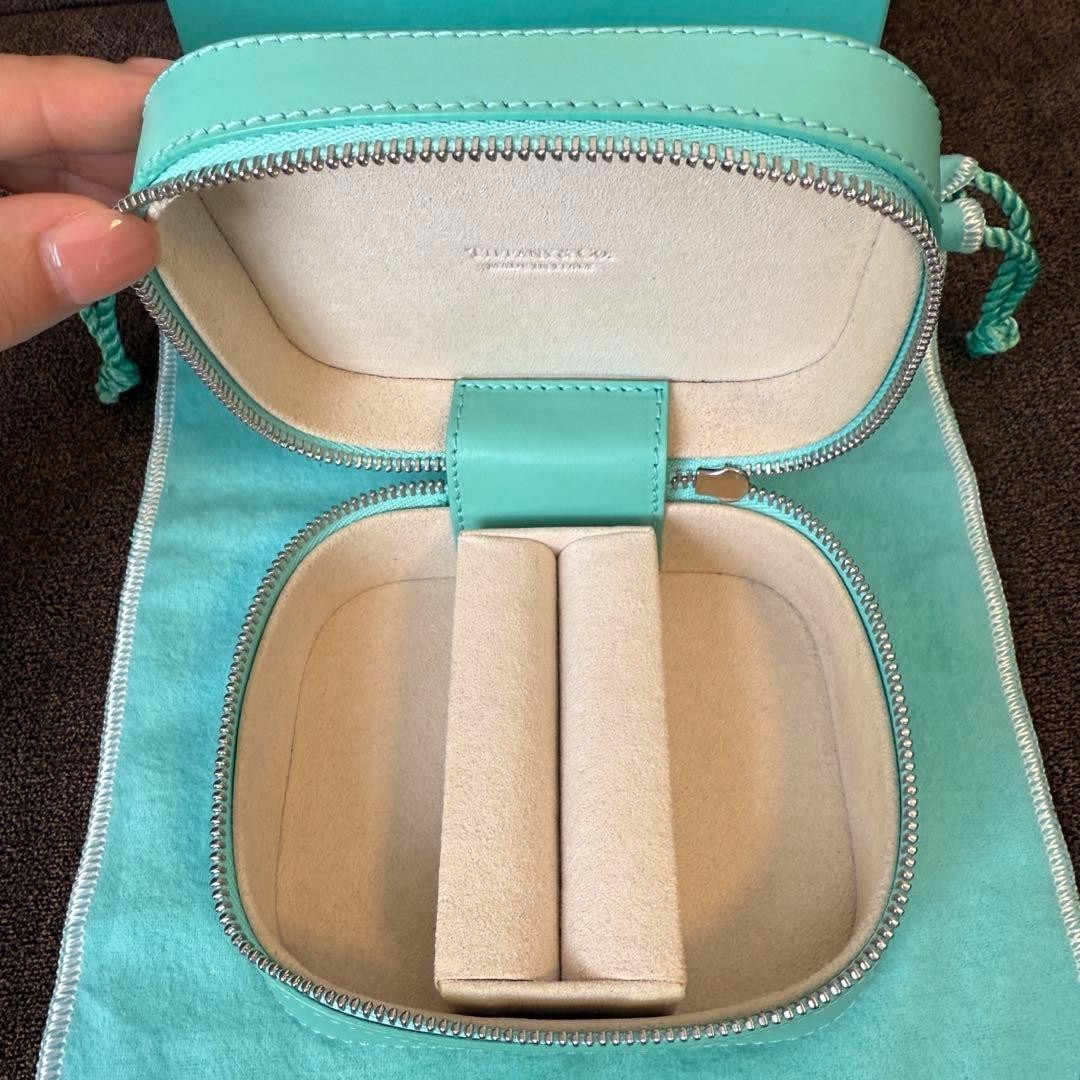 Tiffany & Co. Leather Mini Box Travel Accessory Storage Case Used Japan Rare