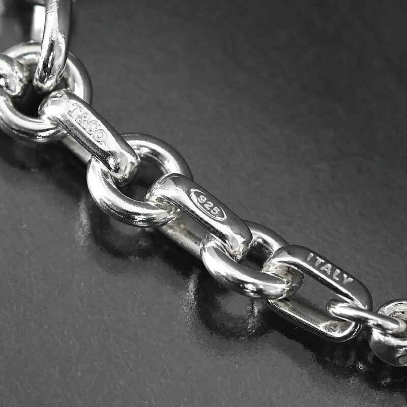 Tiffany & Co Sterling Silver 925 Atlas Donut Chain Link Charm Bracelet L 16.5cm