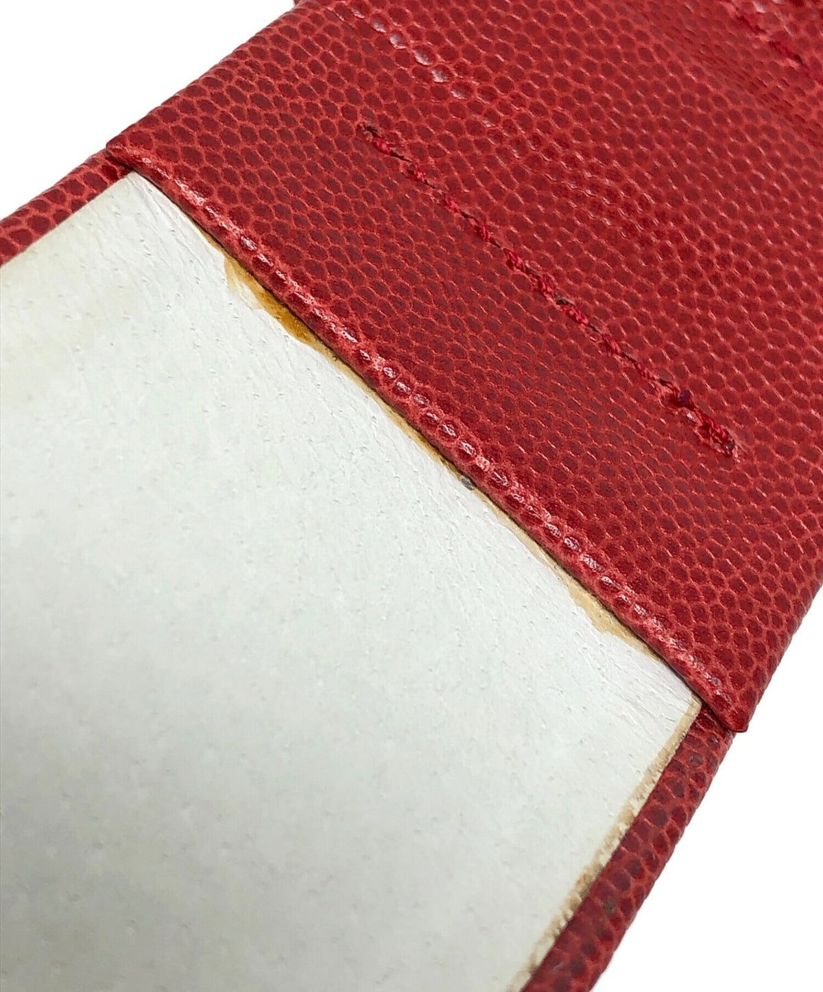 LOEWE Embossed Leather Belt Red Gold Buckle Wide Waist Spain Vintage