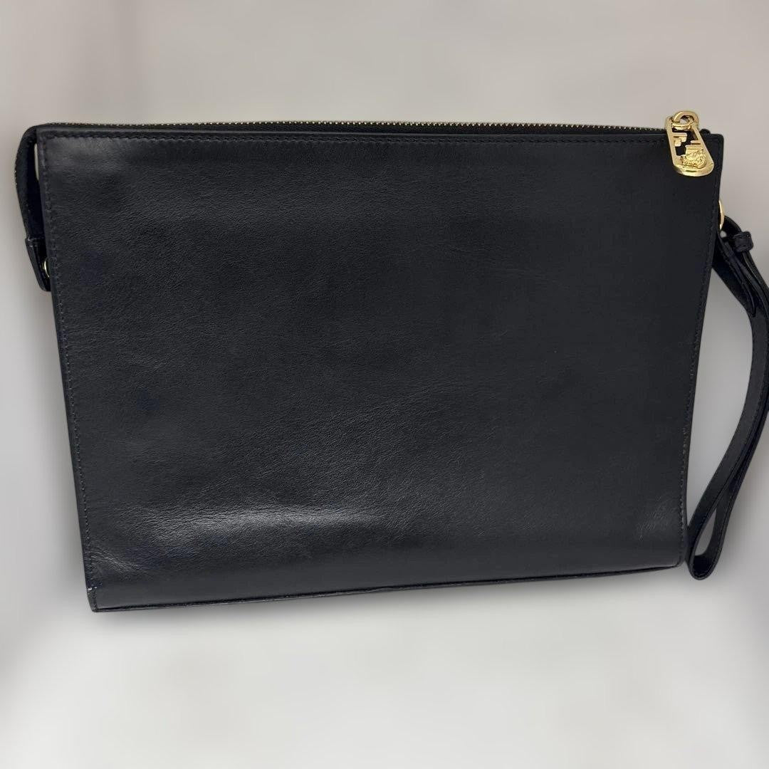 FENDI x Versace FENDACE Leather Black Clutch Bag Gold Heardware