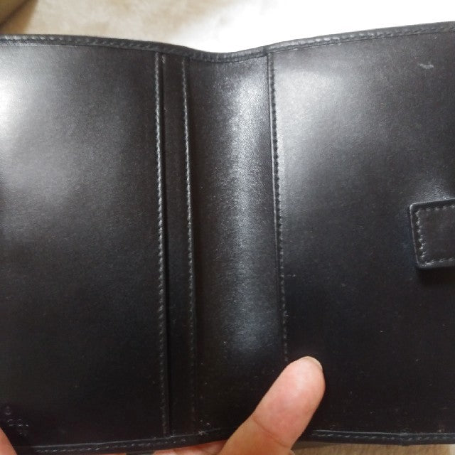 GUCCI GG Canvas Notebook Cover Agenda Case Black Leather Trim Authentic Great