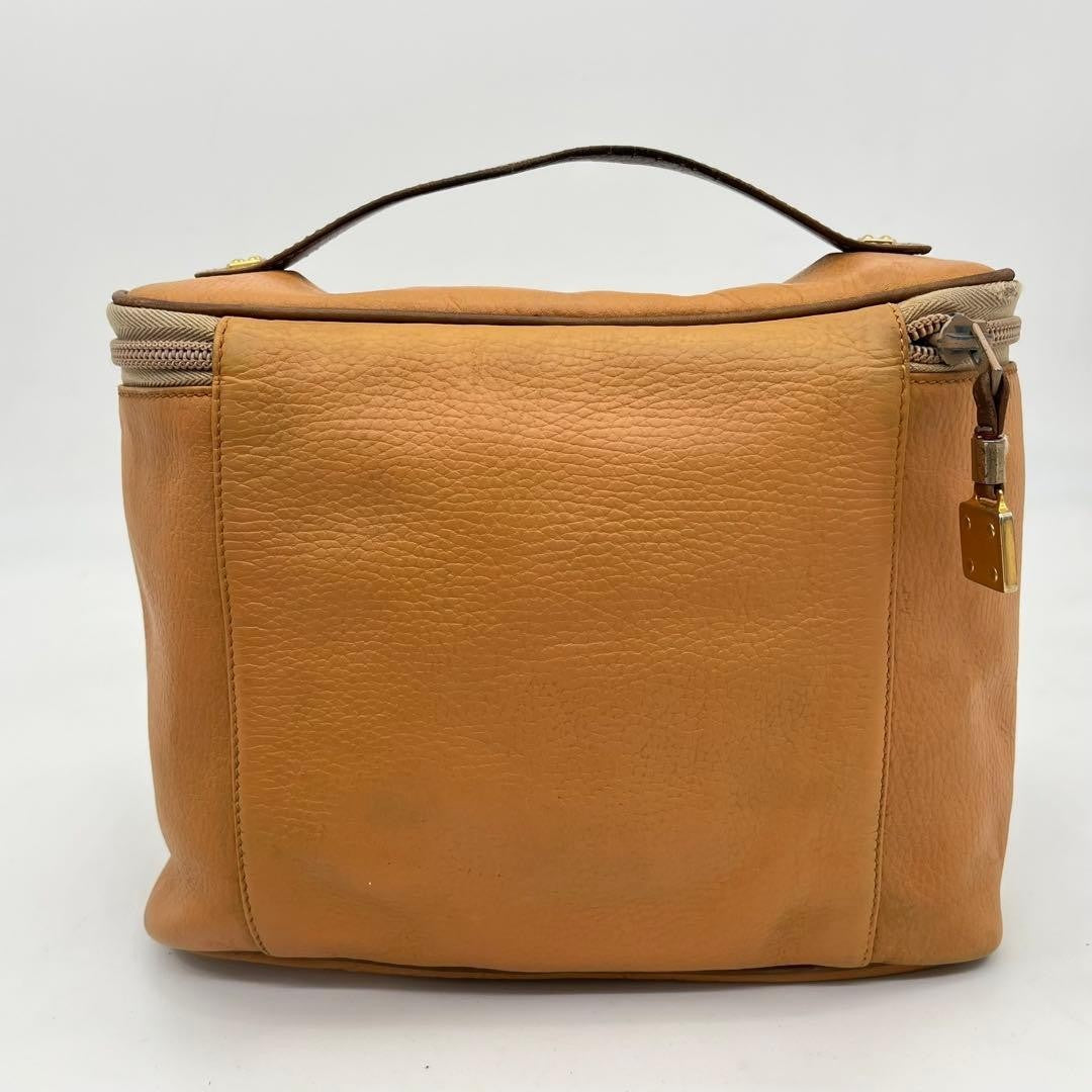 Loewe Anagram Vanity Pouch Handbag Brown Leather Cosmetic Case