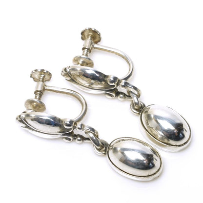 Georg Jensen # 17 earrings Sterling Silver 925S Denmark L 1.4” W 0.27"